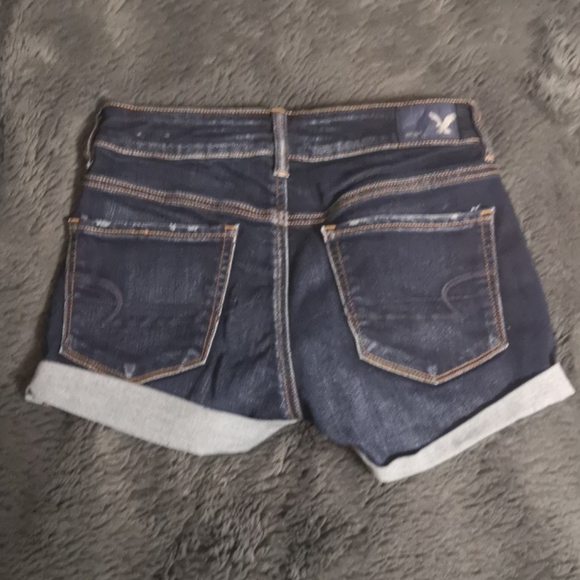 American Eagle Dark Wash Denim Jean Shorts - Picture 2 of 4